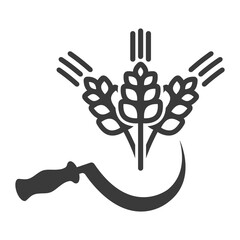 Harvesting grain crops icon isolated on white background.Vector illustration.