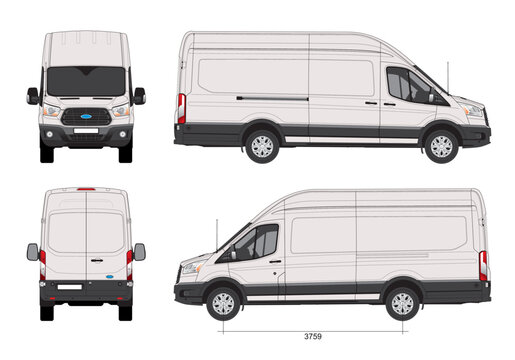 Ford Transit cargo van vector template