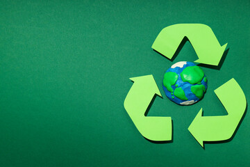 Concept of Save the world and Recycling, space for text