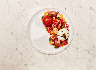 summer salad tomato mozzarella burrata