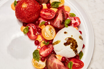 summer salad tomato mozzarella burrata