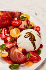 summer salad tomato mozzarella burrata
