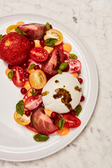 summer salad tomato mozzarella burrata