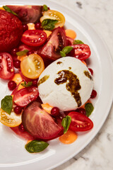 summer salad tomato mozzarella burrata