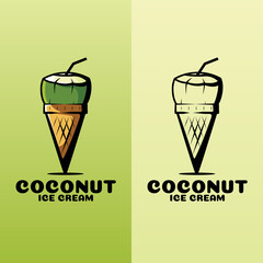 Coconut Ice Cream Art Illustration