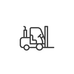 Forklift truck line icon