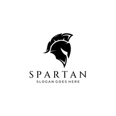 Strong and brave spartan or spartan war warrior helmet logo.Designed with template vector illustration editing.