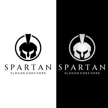 Strong and brave spartan or spartan war warrior helmet logo.Designed with template vector illustration editing.
