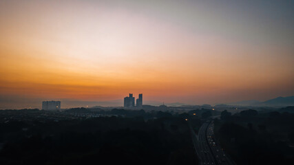 Sunset near Bandar Seri Putra, Selangor, Malaysia.