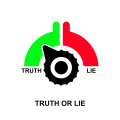 Truth or lie icon concept isolated on white background vector illustration.