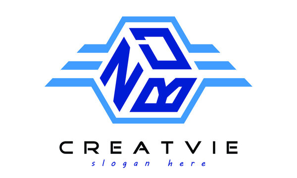 NDB three letter geometrical wings logo design vector template. wordmark logo | emblem logo | monogram logo | initial letter logo | typography logo | business logo | minimalist logo |