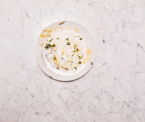 messy plate after eating