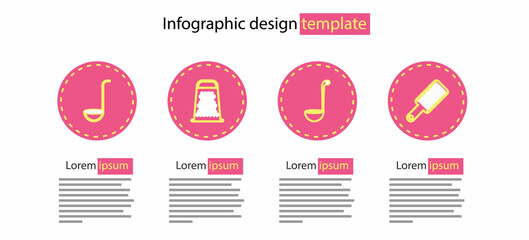 Set line Kitchen ladle, Grater, and icon. Vector