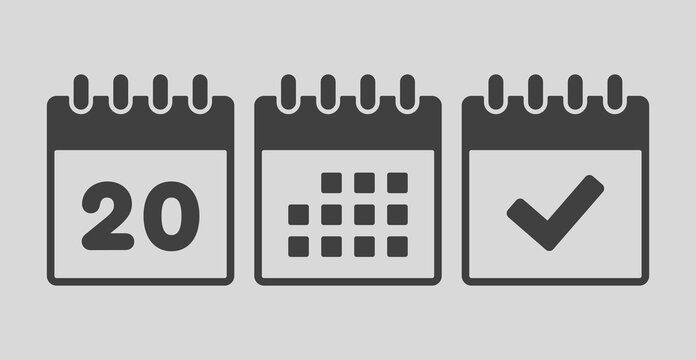Vector icon page calendar number 20, agenda, done