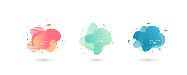 3 abstract colorful Gradients design, Set of 3 abstract elements curves, the Dynamical of colorful papercuts illustration