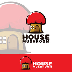 House mushroom art illustration