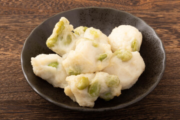 枝豆のつみれ天ぷら
