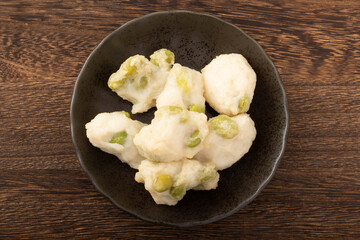 枝豆のつみれ天ぷら