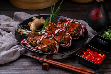 Steamed hairy crab, a traditional Chinese cuisine