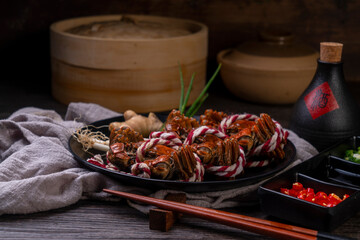 Steamed hairy crab, a traditional Chinese cuisine