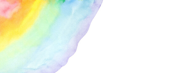 Watercolor rainbow background with space for text