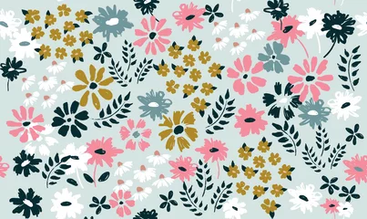 Foto op Canvas Floral background for textile, swimsuit, wallpaper, pattern covers, surface, gift wrap. © Tatiana