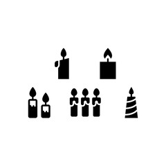 Candle Icon Set Vector Symbol Design Illustration