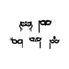 Party Mask Icon Set Vector Symbol Design Illustration
