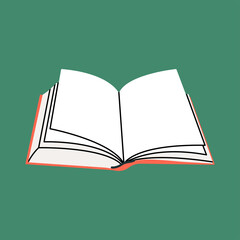 Educational book for logo, badge, sticker. Colourful flat isolated vector illustration in a modern style. Reading, learning and education through books