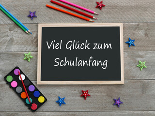 Viel Glück zum Schulanfang.