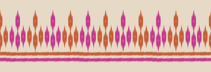 Border ethnic ikat pattern art. folk embroidery, and Mexican style. Aztec geometric ornament print. Design for background, illustration, fabric, clothing, textile, print, batik.