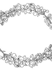 葉っぱのリースの丸いフレーム