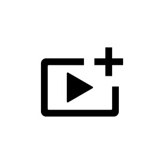 Add video icon vector isolated on white background