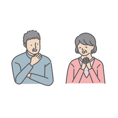 笑顔のシニア男女・夫婦