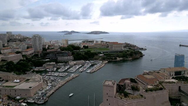Aerial view of Emile Duclaux park in Marseille, France