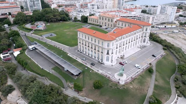 Flying over Emile Duclaux park in Marseille, France