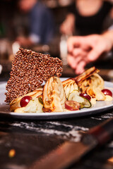 preparing food in the restaurant kitchen 