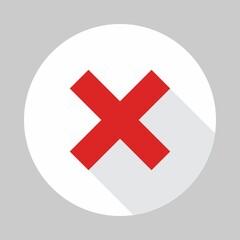 Wrong marks, Cross marks, Rejected, Disapproved, No, False, Not Ok, Wrong Choices, Task Completion, Voting. - vector mark symbols in red. Isolated icon.