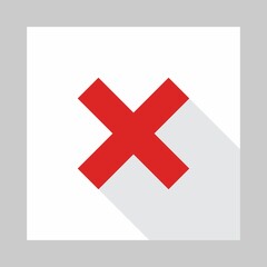 Wrong marks, Cross marks, Rejected, Disapproved, No, False, Not Ok, Wrong Choices, Task Completion, Voting. - vector mark symbols in red. Isolated icon.