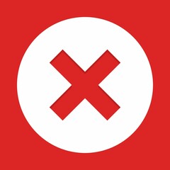 Fototapeta premium Wrong marks, Cross marks, Rejected, Disapproved, No, False, Not Ok, Wrong Choices, Task Completion, Voting. - vector mark symbols in red. Isolated icon.