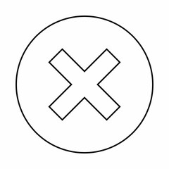 Wrong marks, Cross marks, Rejected, Disapproved, No, False, Not Ok, Wrong Choices, Task Completion, Voting. - vector mark symbols. Black outline design. Isolated icon.