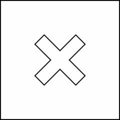 Wrong marks, Cross marks, Rejected, Disapproved, No, False, Not Ok, Wrong Choices, Task Completion, Voting. - vector mark symbols. Black outline design. Isolated icon.
