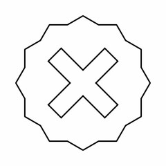 Wrong marks, Cross marks, Rejected, Disapproved, No, False, Not Ok, Wrong Choices, Task Completion, Voting. - vector mark symbols. Black outline design. Isolated icon.