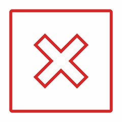 Obraz premium Wrong marks, Cross marks, Rejected, Disapproved, No, False, Not Ok, Wrong Choices, Task Completion, Voting. - vector mark symbols in red. Isolated icon.