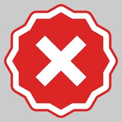 Wrong marks, Cross marks, Rejected, Disapproved, No, False, Not Ok, Wrong Choices, Task Completion, Voting. - vector mark symbols in red. Isolated icon.