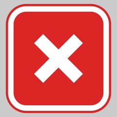 Wrong marks, Cross marks, Rejected, Disapproved, No, False, Not Ok, Wrong Choices, Task Completion, Voting. - vector mark symbols in red. Isolated icon.