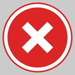 Fototapeta premium Wrong marks, Cross marks, Rejected, Disapproved, No, False, Not Ok, Wrong Choices, Task Completion, Voting. - vector mark symbols in red. Isolated icon.