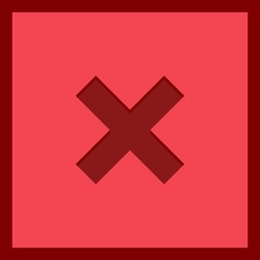 Obraz premium Wrong marks, Cross marks, Rejected, Disapproved, No, False, Not Ok, Wrong Choices, Task Completion, Voting. - vector mark symbols in red. Isolated icon.