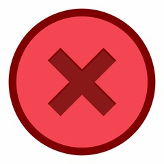 Wrong marks, Cross marks, Rejected, Disapproved, No, False, Not Ok, Wrong Choices, Task Completion, Voting. - vector mark symbols in red. Isolated icon.