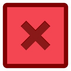 Fototapeta premium Wrong marks, Cross marks, Rejected, Disapproved, No, False, Not Ok, Wrong Choices, Task Completion, Voting. - vector mark symbols in red. Isolated icon.